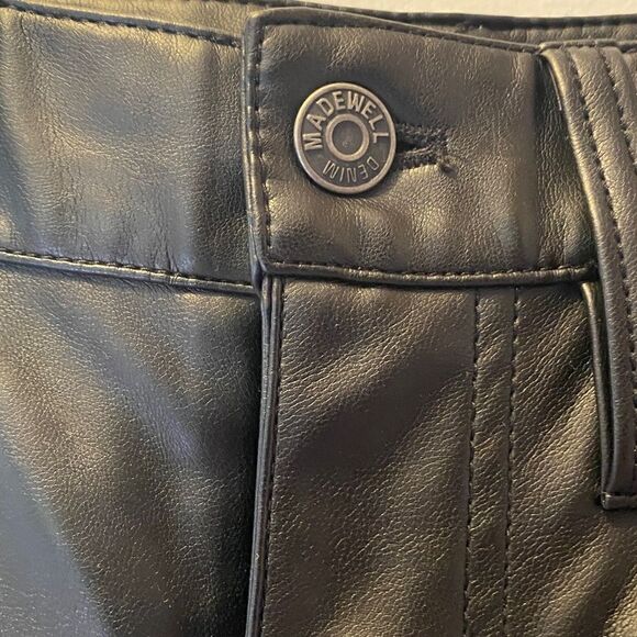 MADEWELL The Petite Perfect Vintage Straight Jean Faux Leather Edition Black 24P - Picture 8 of 12